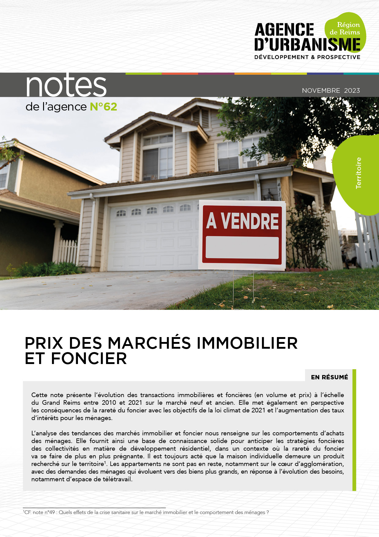 Note 62 : Prix des marchés immobilier et foncier